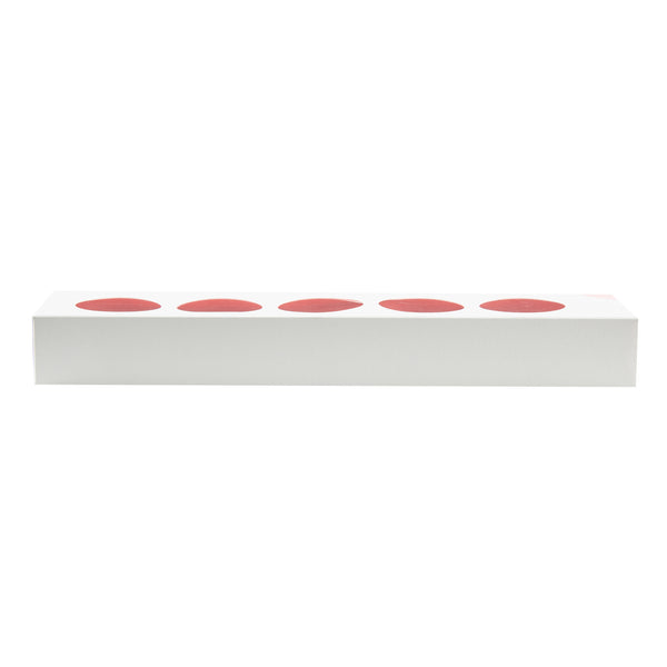 Restaurantware Valentino Rectangle White And Pink Paper Macaron Box - Holds 5 Macarons - 12" X 3" X 1 1/2" - 100 Count Box
