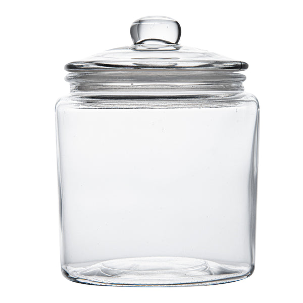 Restaurantware Vetri 0.2 Gal Glass Storage Jar - With Glass Lid - 4 1/4" X 4 1/4" X 6" - 1 Count Box