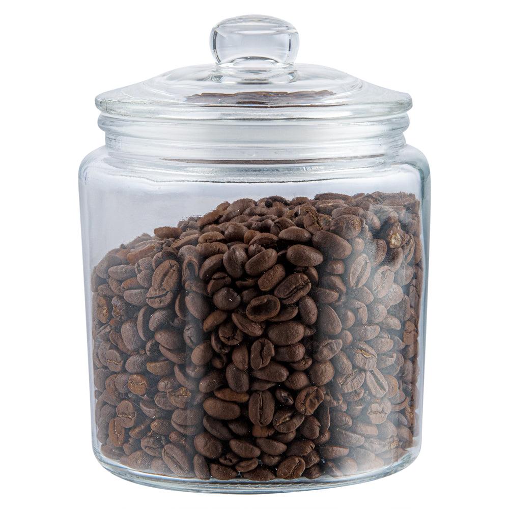 restaurantware Vetri 0.2 gal Glass Storage Jar - with Glass Lid - 4 1/4" x 4 1/4" x 6" - 1 count box