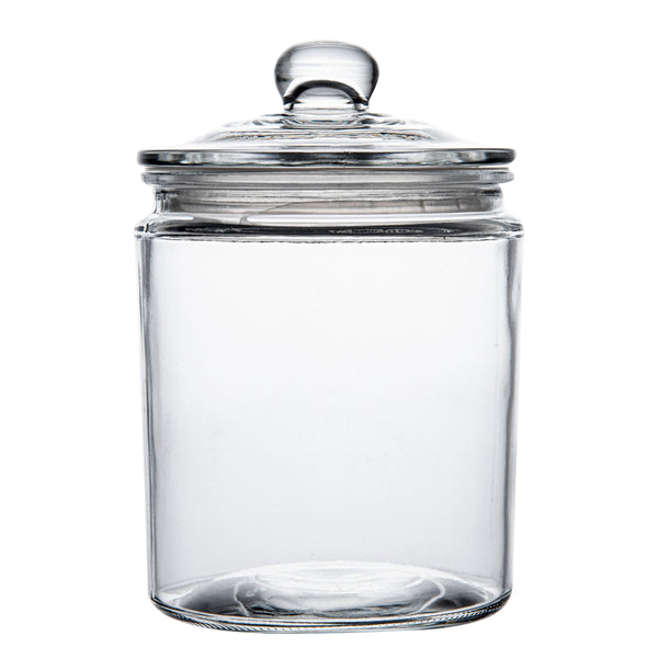 Restaurantware Vetri 0.5 Gal Glass Storage Jar - With Glass Lid - 6" X 6" X 8 1/4" - 1 Count Box