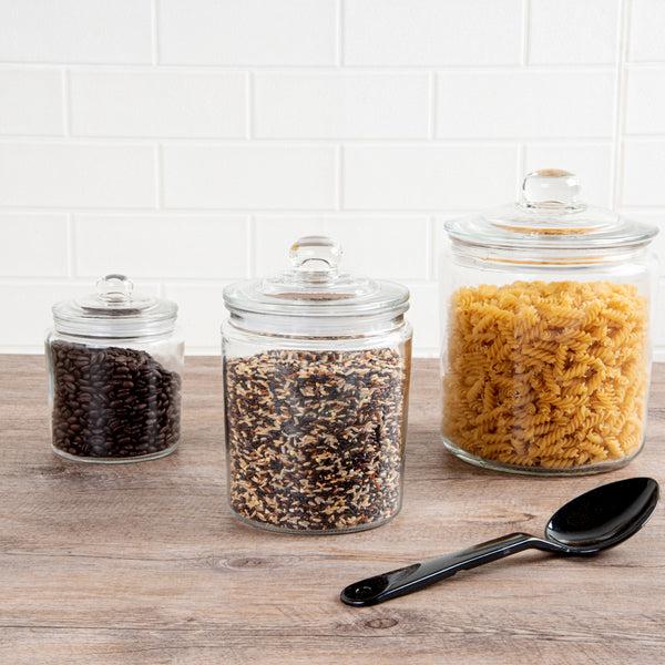 Restaurantware Vetri 0.5 Gal Glass Storage Jar - With Glass Lid - 6" X 6" X 8 1/4" - 1 Count Box