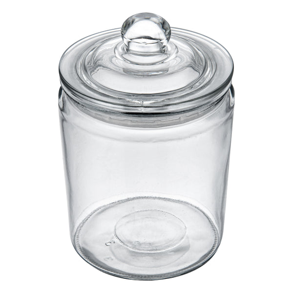 Restaurantware Vetri 0.5 Gal Glass Storage Jar - With Glass Lid - 6" X 6" X 8 1/4" - 1 Count Box