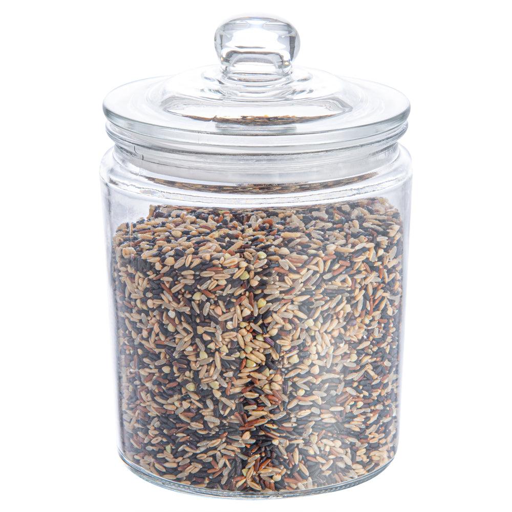 restaurantware Vetri 0.5 gal Glass Storage Jar - with Glass Lid - 6" x 6" x 8 1/4" - 1 count box