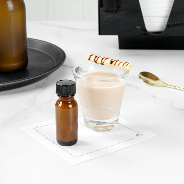 Restaurantware Vetri 0.5 Oz Boston Round Amber Glass Bottle - With Black Phenolic Cap - 1" X 1" X 2 3/4" - 48 Count Box