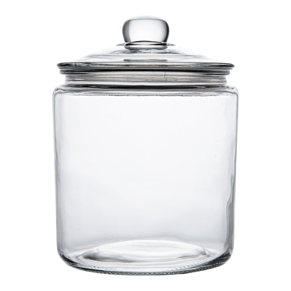 Restaurantware Vetri 1 Gal Glass Storage Jar - With Glass Lid - 7" X 7" X 9 3/4" - 1 Count Box