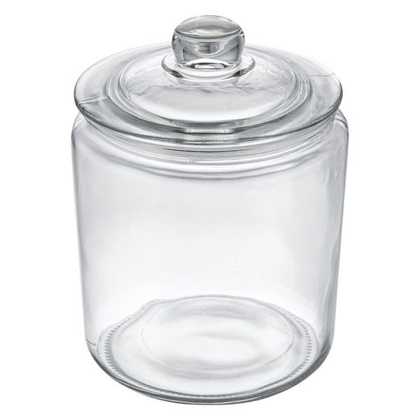 Restaurantware Vetri 1 Gal Glass Storage Jar - With Glass Lid - 7" X 7" X 9 3/4" - 1 Count Box