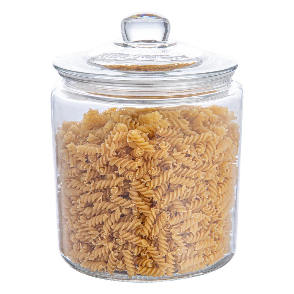 restaurantware Vetri 1 gal Glass Storage Jar - with Glass Lid - 7" x 7" x 9 3/4" - 1 count box