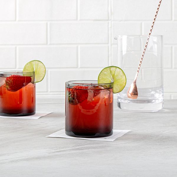 Restaurantware Vetri 10 Oz Gray Rocks / Old Fashioned Glass - 3 1/4" X 3 1/4" X 3 1/2" - 24 Count Box