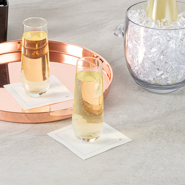 Restaurantware Vetri 10 Oz Stemless Flute Glass - 1 3/4" X 1 3/4" X 6 1/4" - 24 Count Box