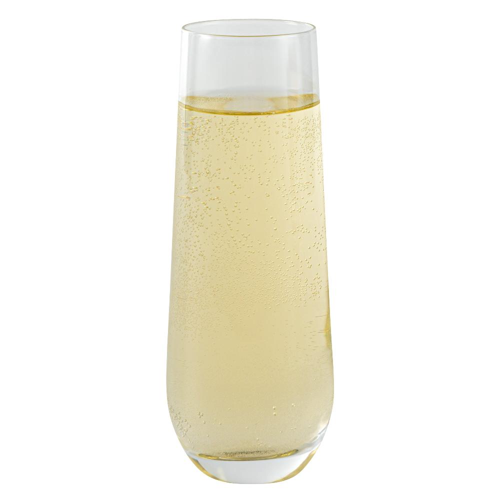 restaurantware Vetri 10 oz Stemless Flute Glass - 1 3/4" x 1 3/4" x 6 1/4" - 24 count box