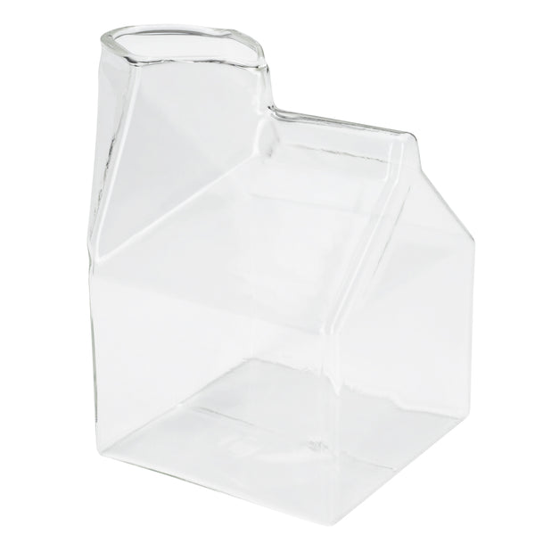 Restaurantware Vetri 12 Oz Clear Glass Milk Carton - 3 1/4" X 2 3/4" X 4" - 1 Count Box