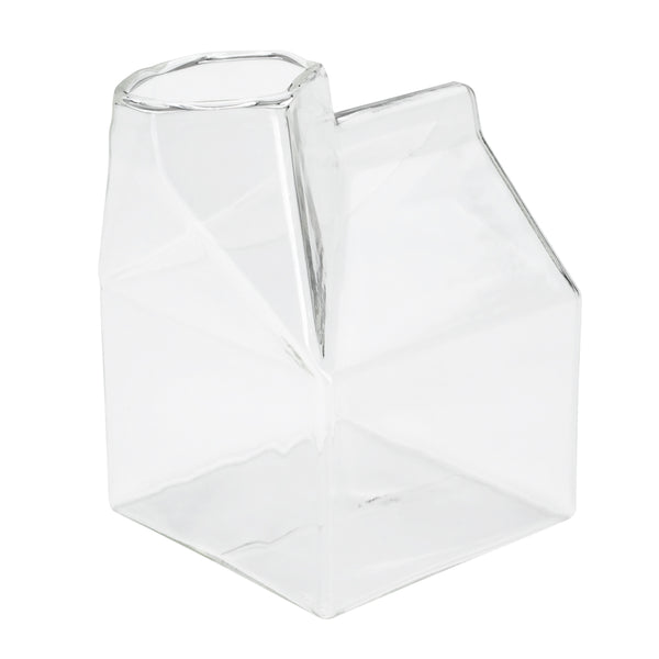 Restaurantware Vetri 12 Oz Clear Glass Milk Carton - 3 1/4" X 2 3/4" X 4" - 1 Count Box