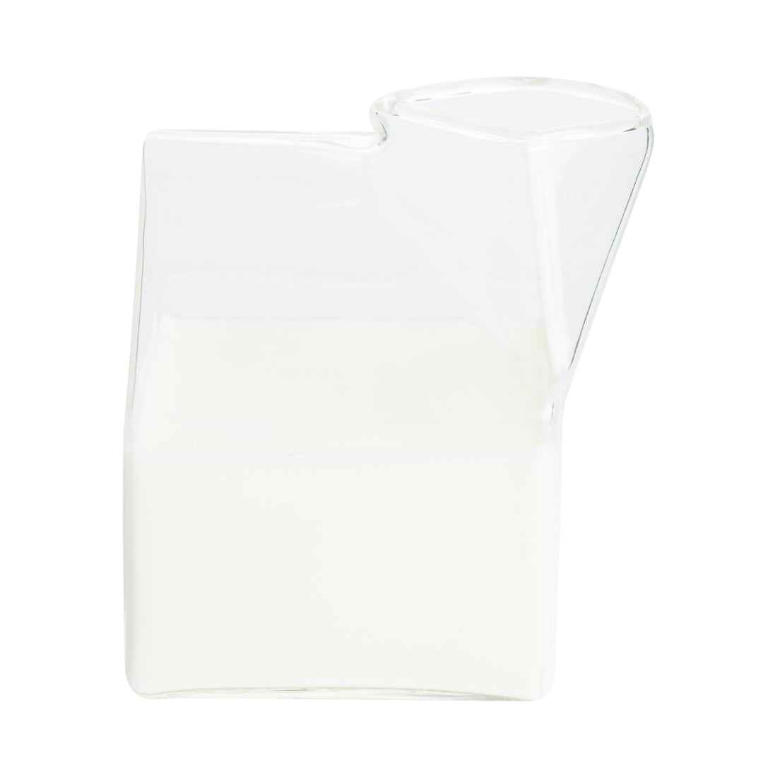 restaurantware Vetri 12 oz Clear Glass Milk Carton - 3 1/4" x 2 3/4" x 4" - 1 count box