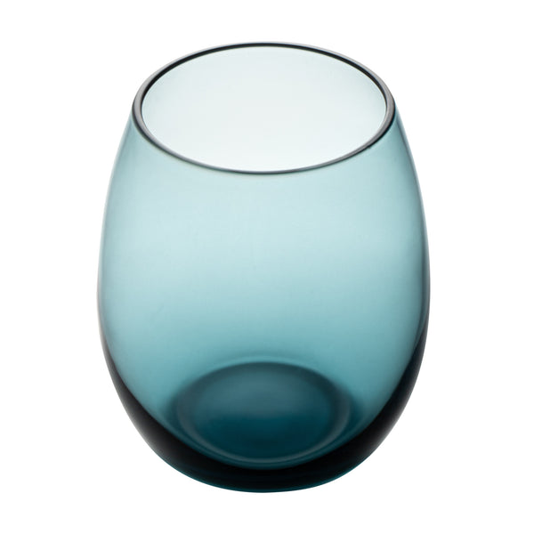 Restaurantware Vetri 15 Oz Blue Stemless Wine Glass - 3 3/4" X 3 3/4" X 4 1/4" - 24 Count Box