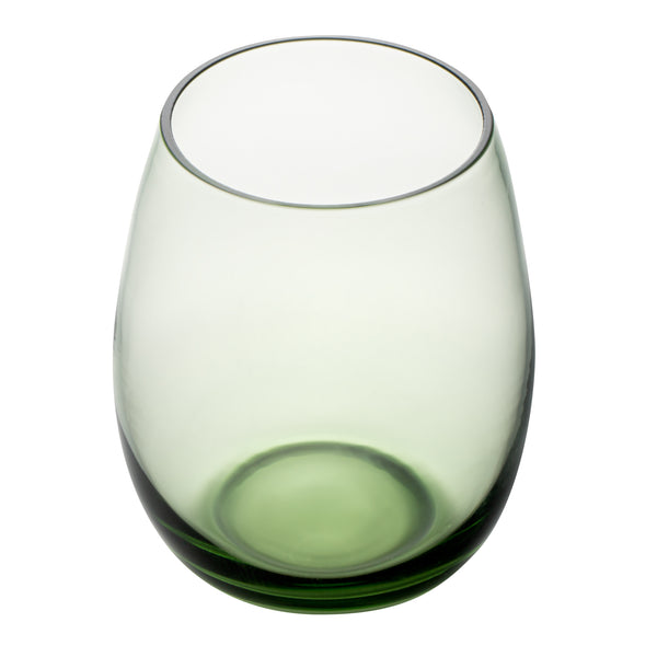 Restaurantware Vetri 15 Oz Green Stemless Wine Glass - 3 3/4" X 3 3/4" X 4 1/4" - 24 Count Box