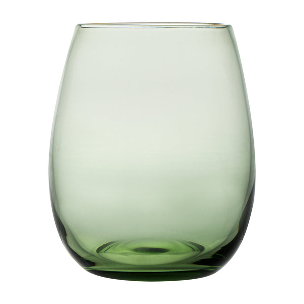 Restaurantware Vetri 15 Oz Green Stemless Wine Glass - 3 3/4" X 3 3/4" X 4 1/4" - 24 Count Box