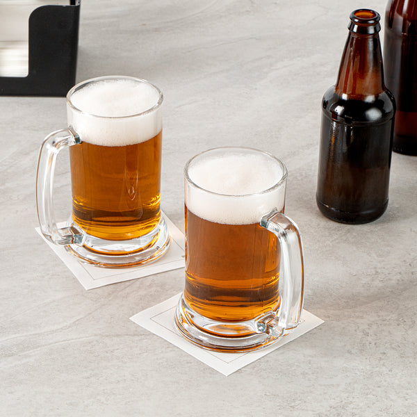 Restaurantware Vetri 16 Oz Beer Mug Glass - 3 1/4" X 3 1/4" X 5 3/4" - 24 Count Box