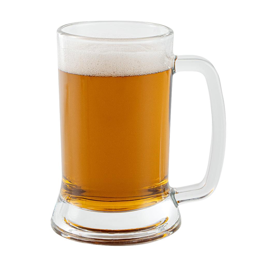 restaurantware Vetri 16 oz Beer Mug Glass - 3 1/4" x 3 1/4" x 5 3/4" - 24 count box