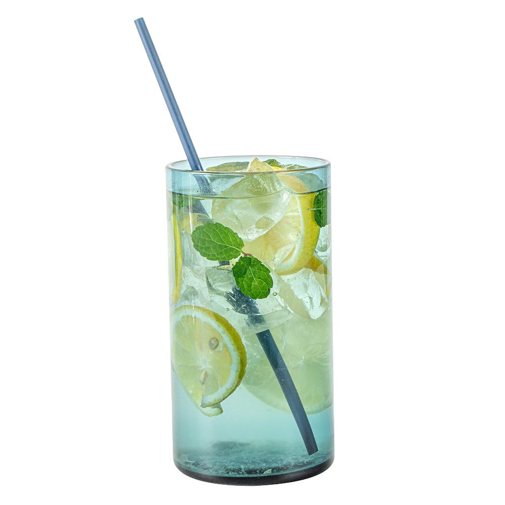 restaurantware Vetri 16 oz Blue Beverage Glass - 3" x 3" x 5 1/2" - 24 count box