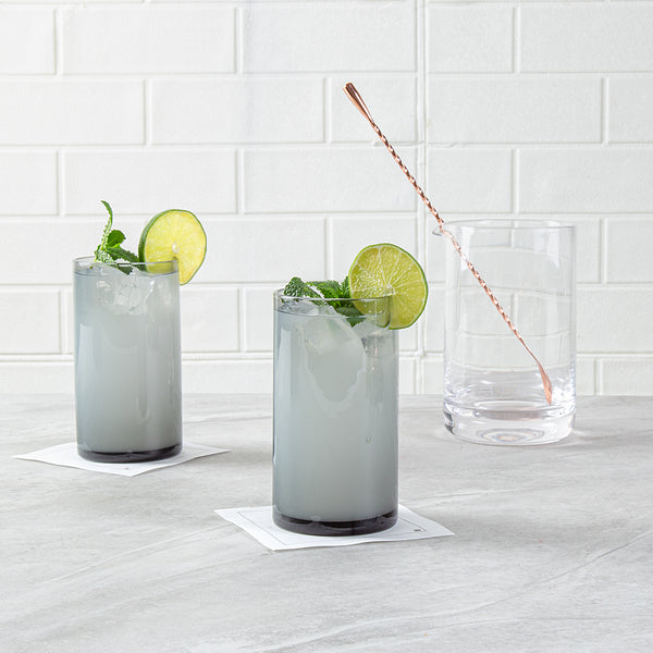 Restaurantware Vetri 16 Oz Gray Beverage Glass - 3" X 3" X 5 1/2" - 24 Count Box