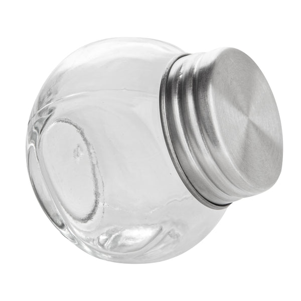 Restaurantware Vetri 2 Oz Glass Mini Favor Jar - With Chrome Lid - 2 1/4" X 1 1/2" X 2 1/4" - 100 Count Box