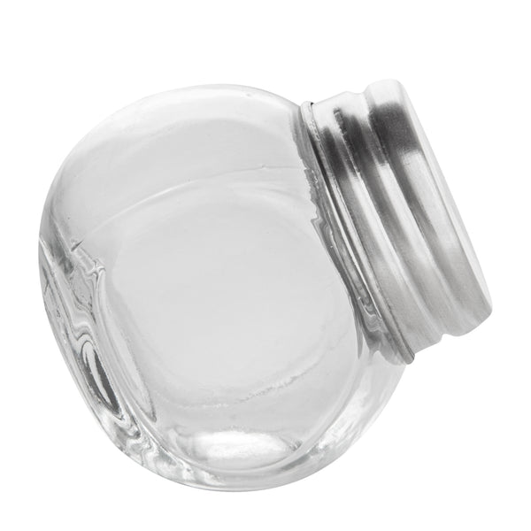 Restaurantware Vetri 2 Oz Glass Mini Favor Jar - With Chrome Lid - 2 1/4" X 1 1/2" X 2 1/4" - 100 Count Box