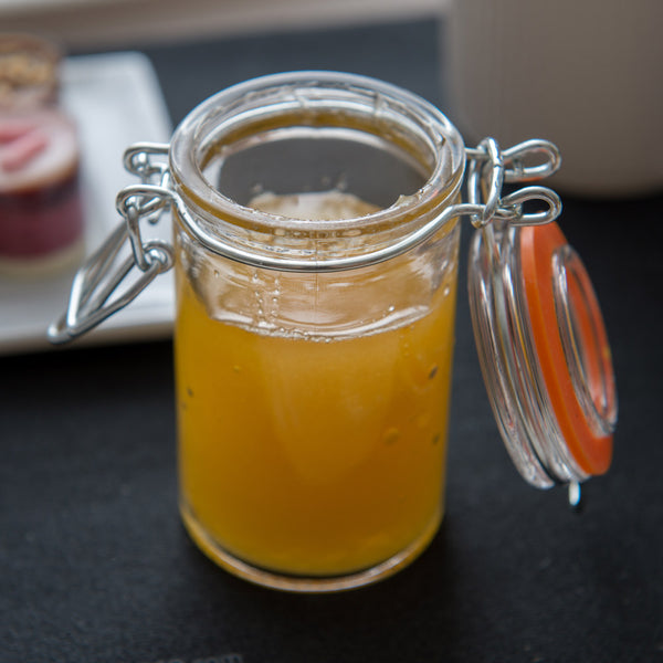 Restaurantware Vetri 3 Oz Round Glass Nostalgic Mason Jar - With Clamp Lid - 1 3/4" X 1 3/4" X 3 1/4" - 10 Count Box