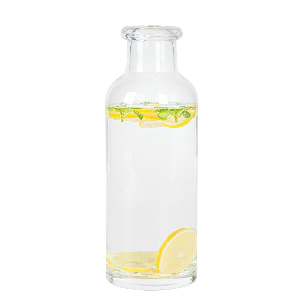 restaurantware Vetri 40 oz Glass Water Bottle - 3 1/2" x 3 1/2" x 9 3/4" - 24 count box