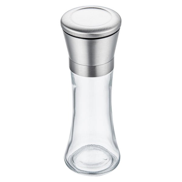 Restaurantware Vetri 6 Oz Glass Salt / Pepper Grinder - With Lid - 1 3/4" X 1 3/4" X 5 3/4" - 1 Count Box