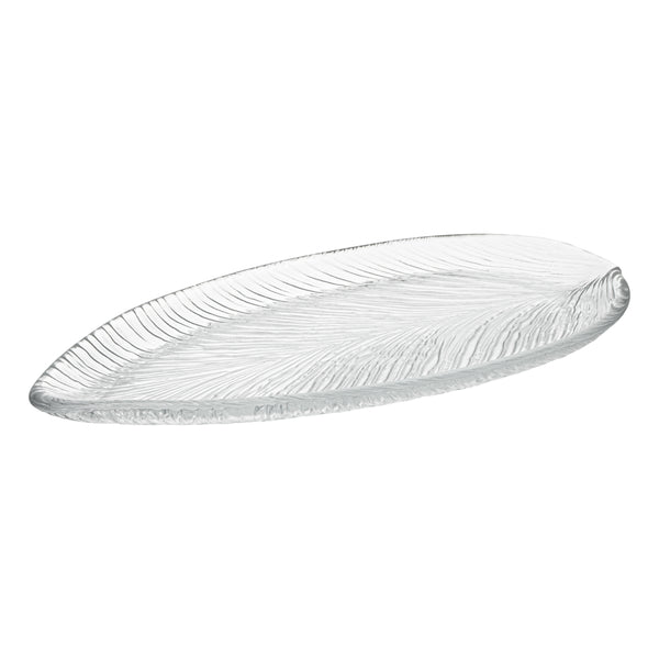 Restaurantware Vetri Clear Glass Leaf Serving Plate - 11 3/4" X 5 1/2" X 3/4" - 6 Count Box