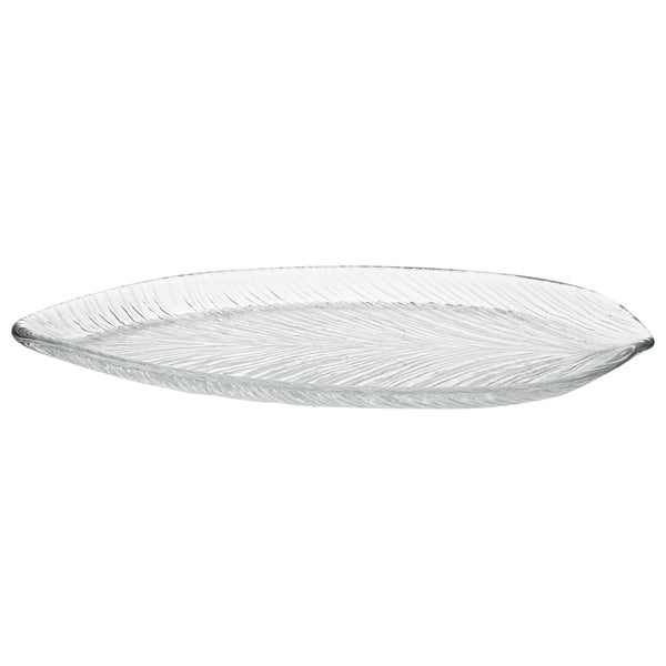 Restaurantware Vetri Clear Glass Leaf Serving Plate - 11 3/4" X 5 1/2" X 3/4" - 6 Count Box