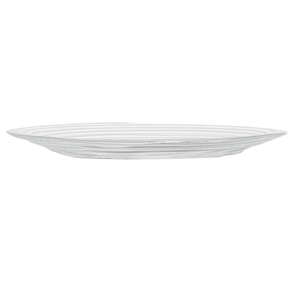 Restaurantware Vetri Round Clear Glass Swirl Plate - 11 3/4" X 11 3/4" X 1 1/4" - 6 Count Box