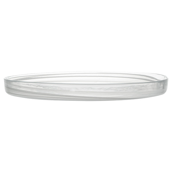 Restaurantware Vetri Round White Glass Alabaster Plate - 13" X 13" X 1 1/2" - 6 Count Box