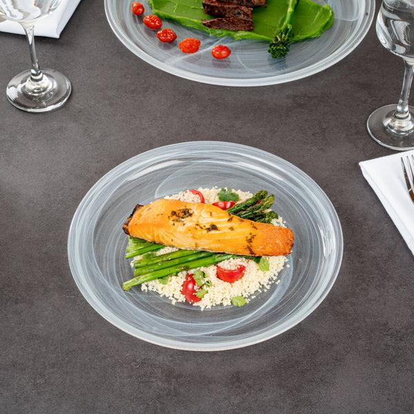 Restaurantware Vetri Round White Glass Solar Plate - 11" X 11" X 3/4" - 6 Count Box