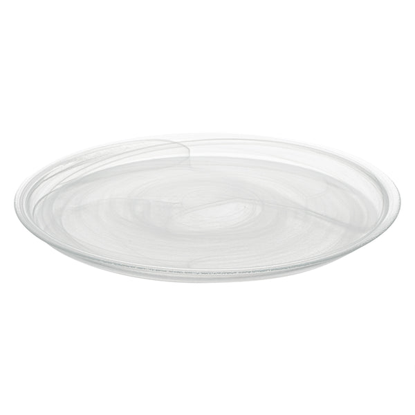 Restaurantware Vetri Round White Glass Solar Plate - 13" X 13" X 3/4" - 6 Count Box