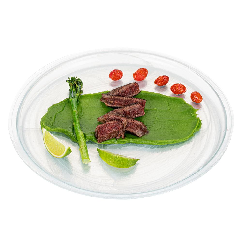 restaurantware Vetri Round White Glass Solar Plate - 13" x 13" x 3/4" - 6 count box