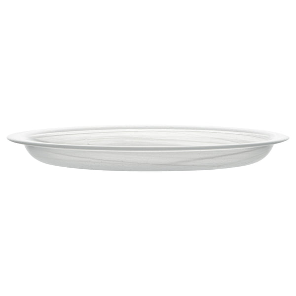 Restaurantware Vetri Round White Glass Solar Plate - 8 1/4" X 8 1/4" X 3/4" - 6 Count Box