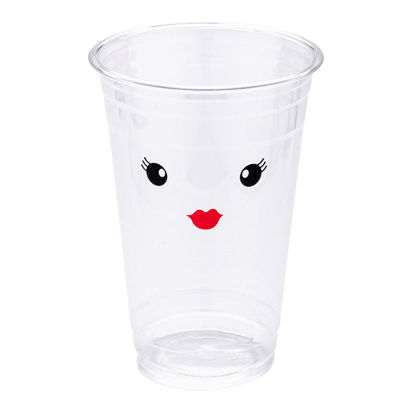 Restaurantware Visage 20 Oz Clear Plastic Cup - Madame - 3 3/4" X 3 3/4" X 5 1/2" - 1000 Count Box