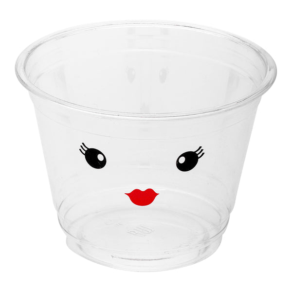 Restaurantware Visage 9 Oz Clear Plastic Cup - Madame - 3 3/4" X 3 3/4" X 2 3/4" - 1000 Count Box