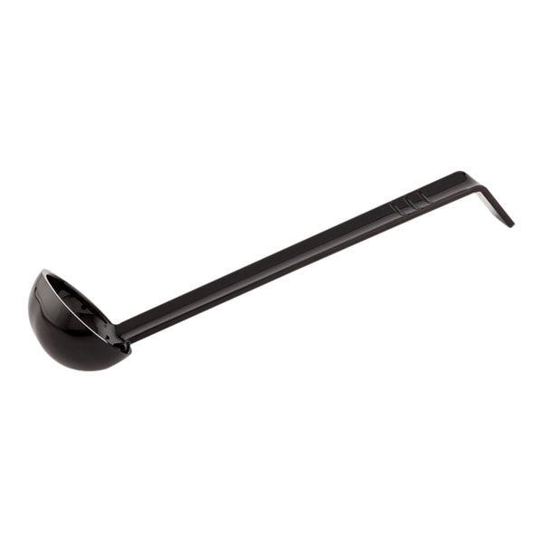 Restaurantware Voga 1 Oz Black Plastic Sauce Ladle - 10 1/2" - 1 Count Box