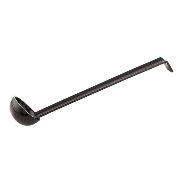 Restaurantware Voga 1 Oz Black Plastic Sauce Ladle - 13" - 1 Count Box