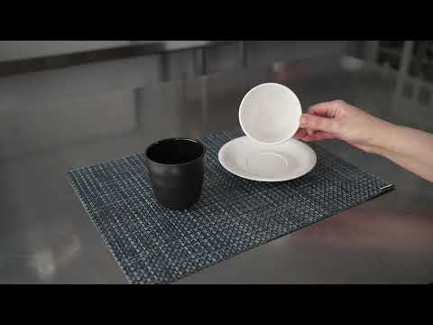 Restaurantware Voga 10 Oz Round White Melamine Coffee Cup And Saucer Plate - 10 Sets - 6" X 6" X 3" - 10 Count Box
