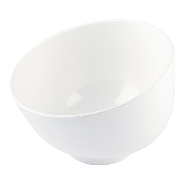 Restaurantware Voga 101 Oz Round White Melamine Large Bowl - Slant - 10" X 9 3/4" X 7 3/4" - 2 Count Box