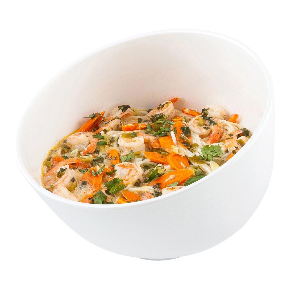 restaurantware Voga 101 oz Round White Melamine Large Bowl - Slant - 10" x 9 3/4" x 7 3/4" - 2 count box
