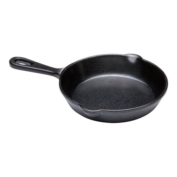 Restaurantware Voga 12 Oz Black Melamine Serving Dish With Handle - Faux Cast Iron - 10" X 6 3/4" X 1 1/4" - 6 Count Box