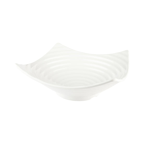 Restaurantware Voga 128 Oz Square White Melamine Serving Bowl - Square Orb - 13" X 13" X 3 1/2" - 2 Count Box