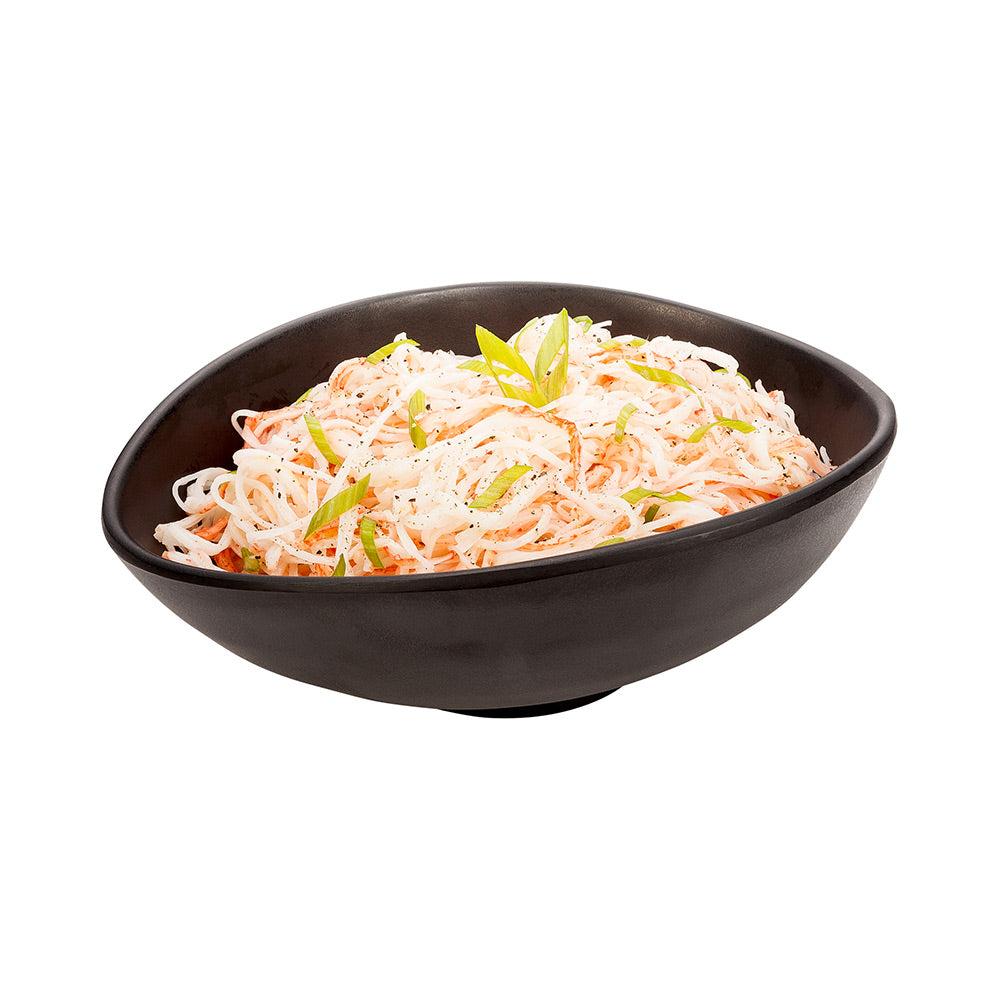 restaurantware Voga 15 oz Round Black Melamine Freeform Small Bowl - Japonais Black Stone - 7" x 5 1/2" x 2 1/2" - 2 count box