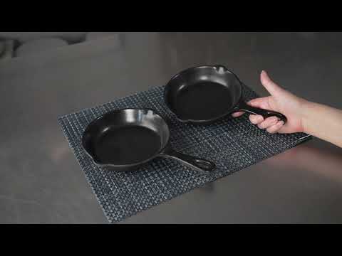 Restaurantware Voga 16 Oz Black Melamine Serving Dish With Handle - Faux Cast Iron - 13" X 8 3/4" X 1 1/2" - 6 Count Box