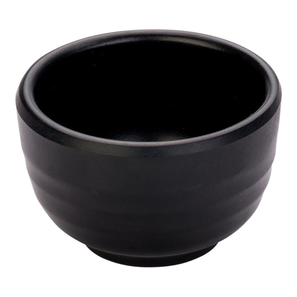 Restaurantware Voga 2 Oz Round Black Melamine Condiment Cup - Japonais - 2 1/2" X 2 1/2" X 1 1/2" - 10 Count Box