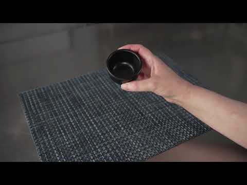 Restaurantware Voga 2 Oz Round Black Melamine Condiment Cup - Japonais - 2 1/2" X 2 1/2" X 1 1/2" - 10 Count Box